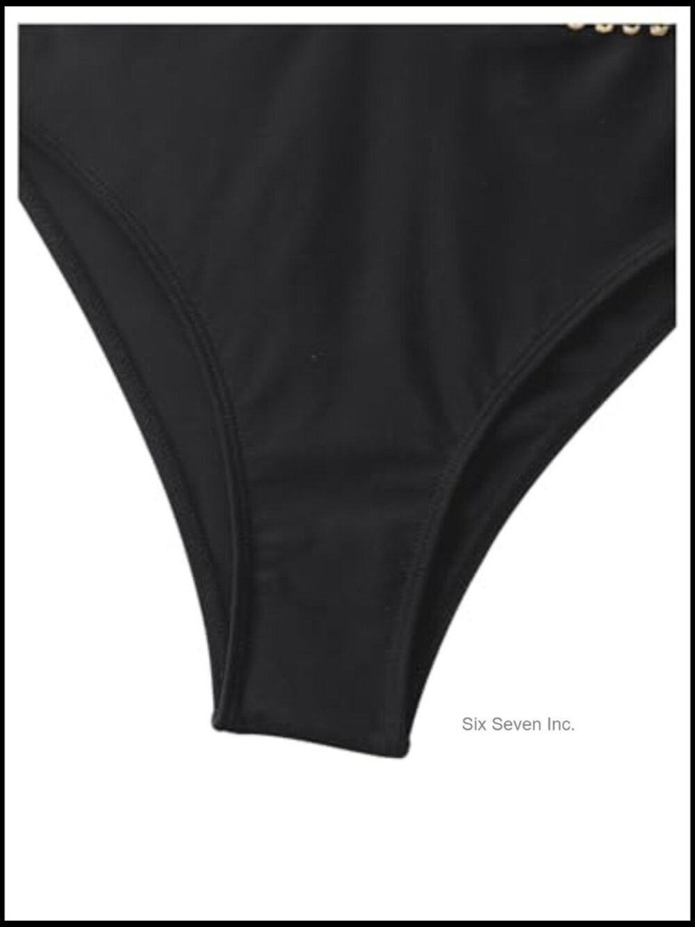 Stitch Detail Strapless Cut Out One Piece Swimsuit Bandeau Bathing Suit - Picture 4 of 5